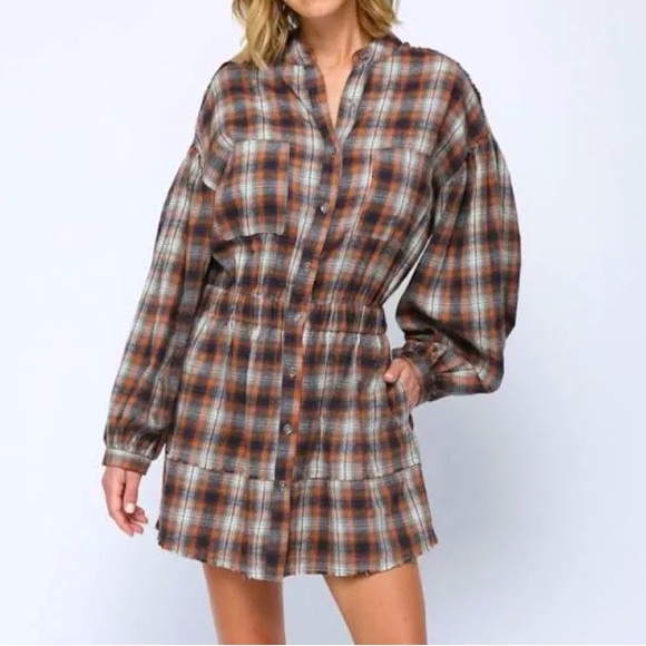 Plaid Mini Dress - Picture 1 of 6